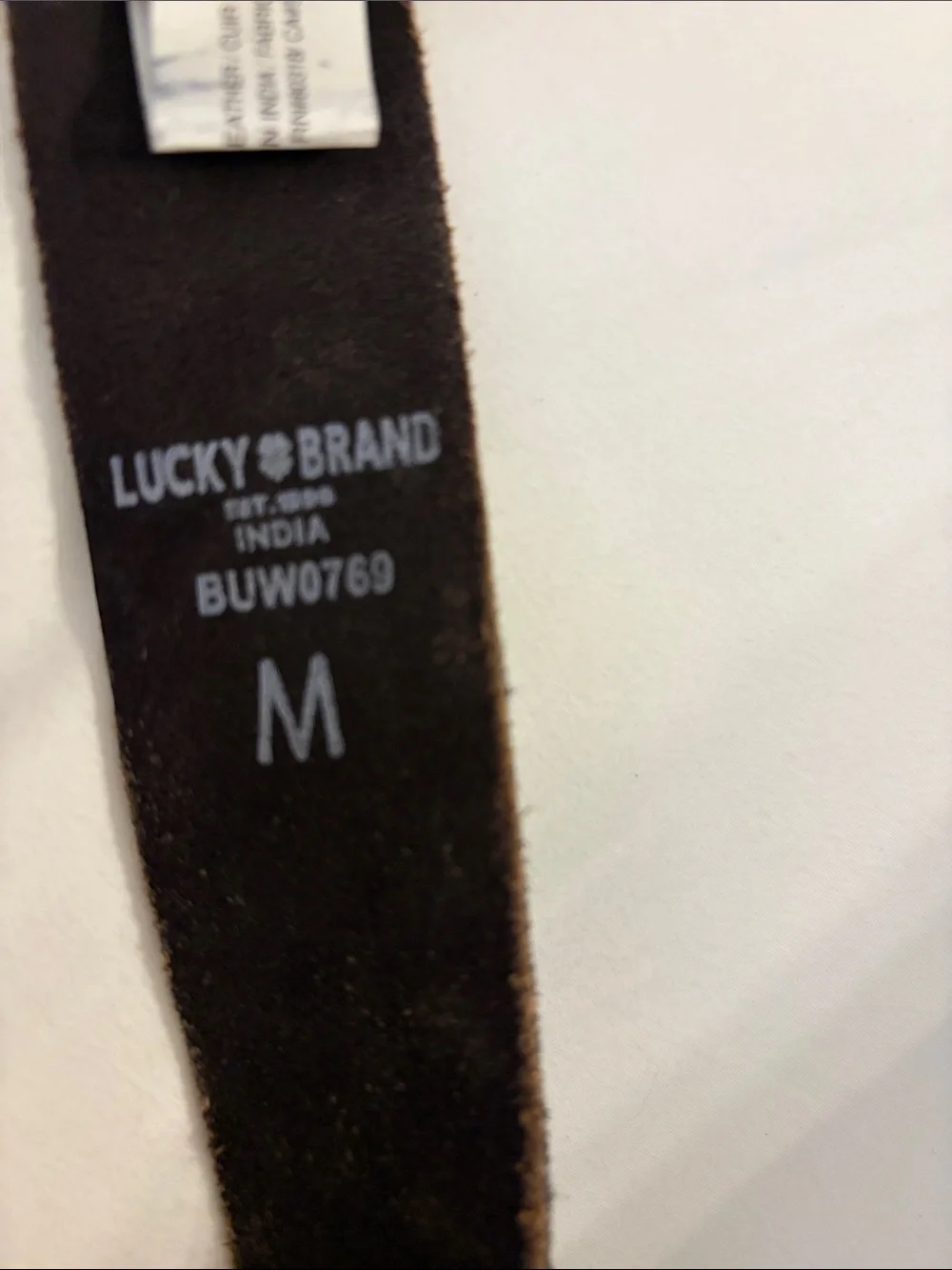 Lucky Brand Black Velvet Floral Pattern Belt with Silver Buckle